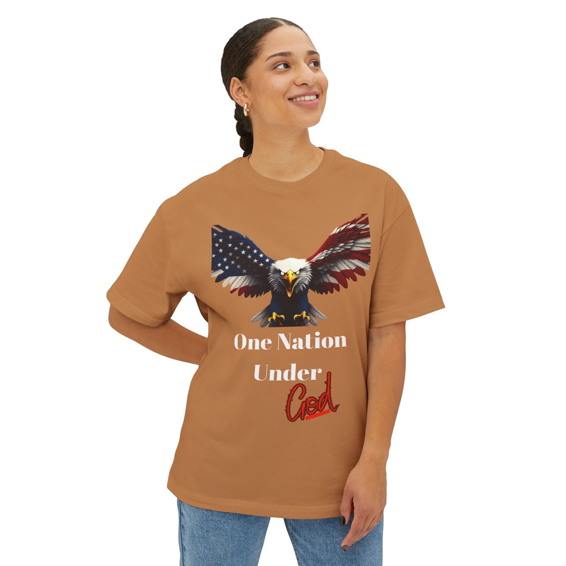 One Nation Under God Patriotic Eagle on a Premium Tee