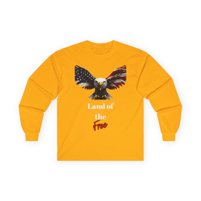 Land Of The Free Patriotic Eagle on a long sleeve tee