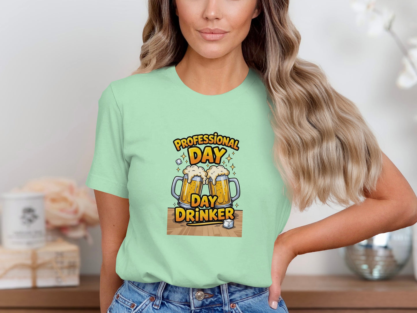 Professional Day Drinker Fun Graphic Tee Shirt