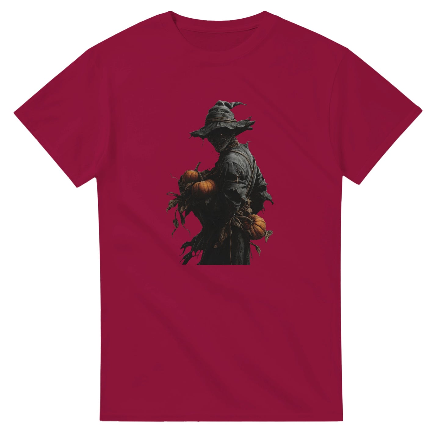 Spooky Pumpkin Scarecrow on a Heavyweight T-shirt