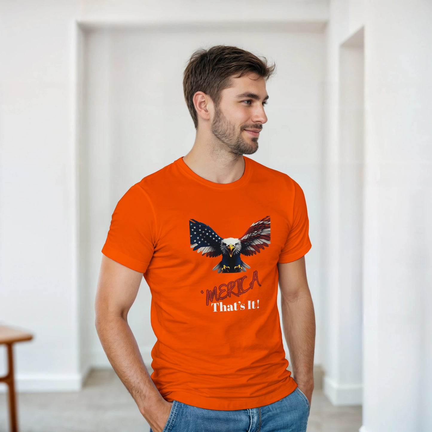 Merica That's It Patriotic Eagle on a Heavyweight T-shirt