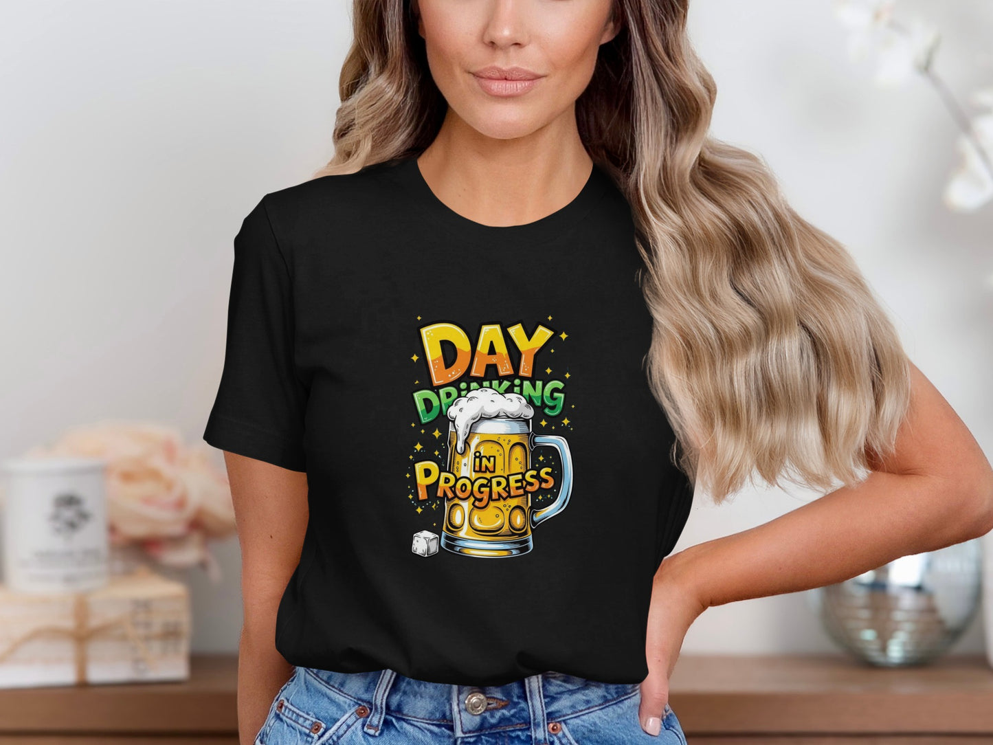 Day Drinking In Progress Colorful Beer Mug T-shirt