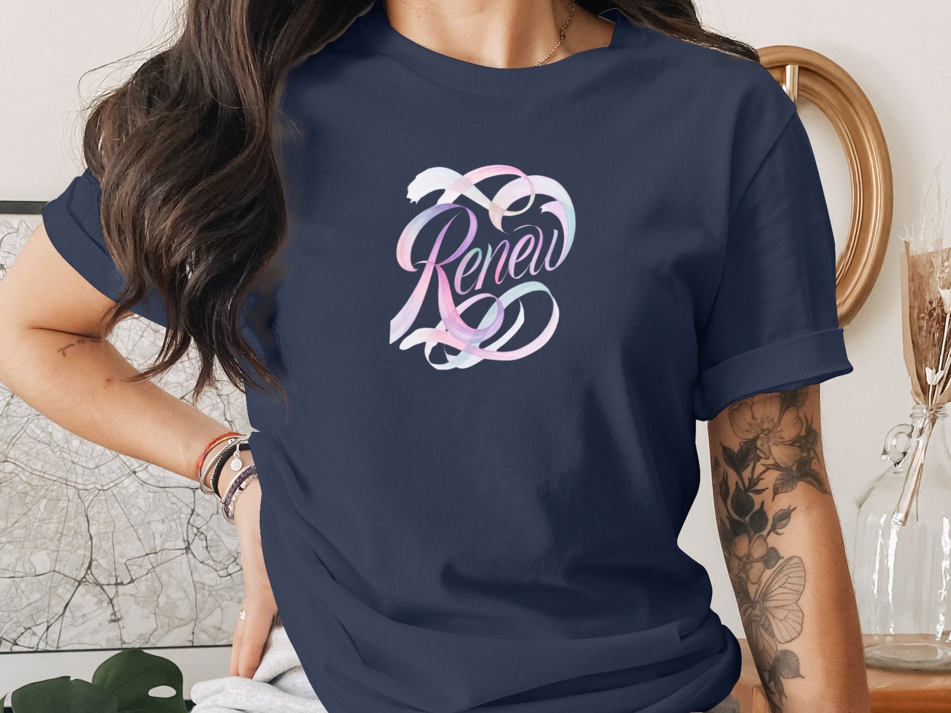 Navy Blue Renew Script Design T-Shirt product type
Renew, Navy Blue, T-Shirt, Graphic Tee, Inspirational, Motivational, Script Design, Pastel Colors, Brushstroke, Positive Message, Women's Apparel, Casual Style, Statement Shirt, Unique Design, Gift Idea, Fashion Tee, Everyday Wear, Comfortable, Unisex Tee, Renew Word