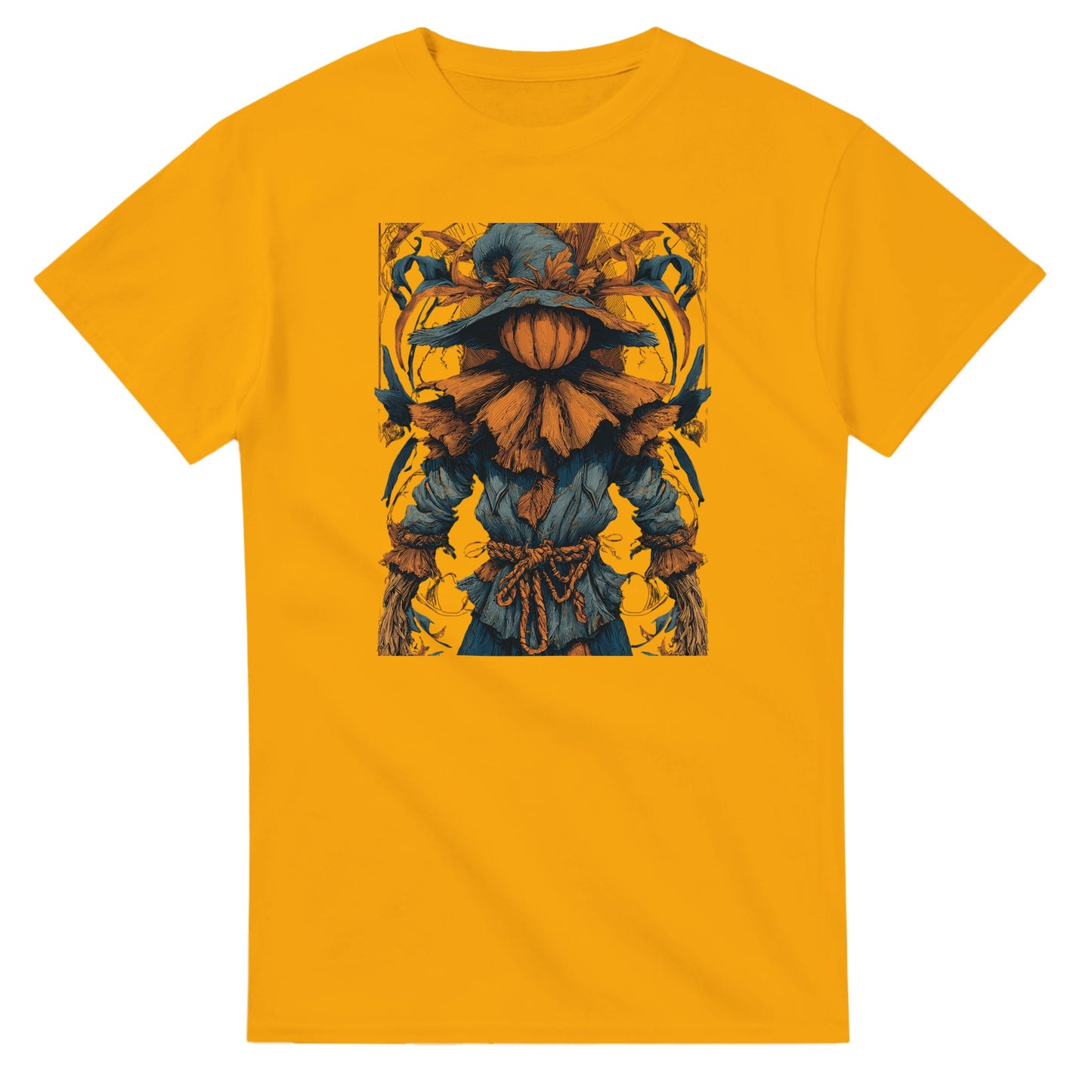 Autumn Harvest Scarecrow on a Heavyweight T-shirt