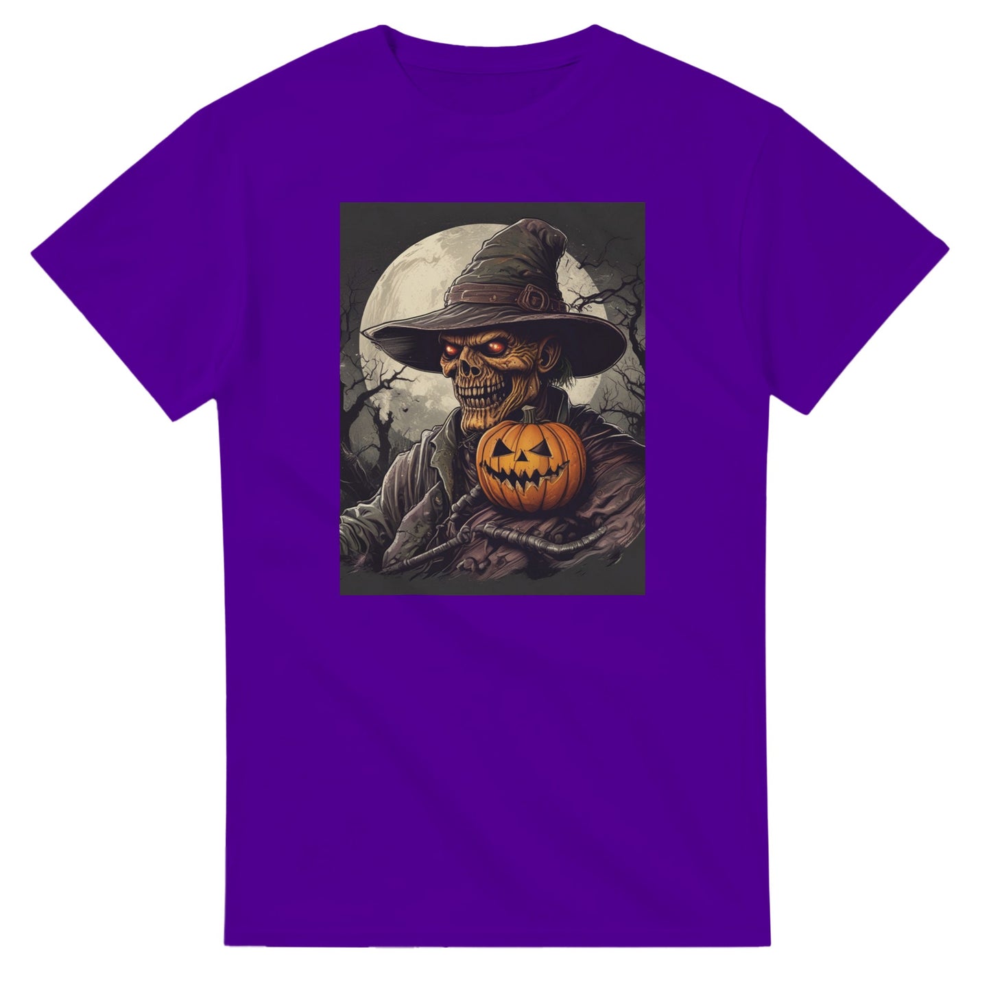 Pumpkin & Glowing Eyes on a Heavyweight T-shirt