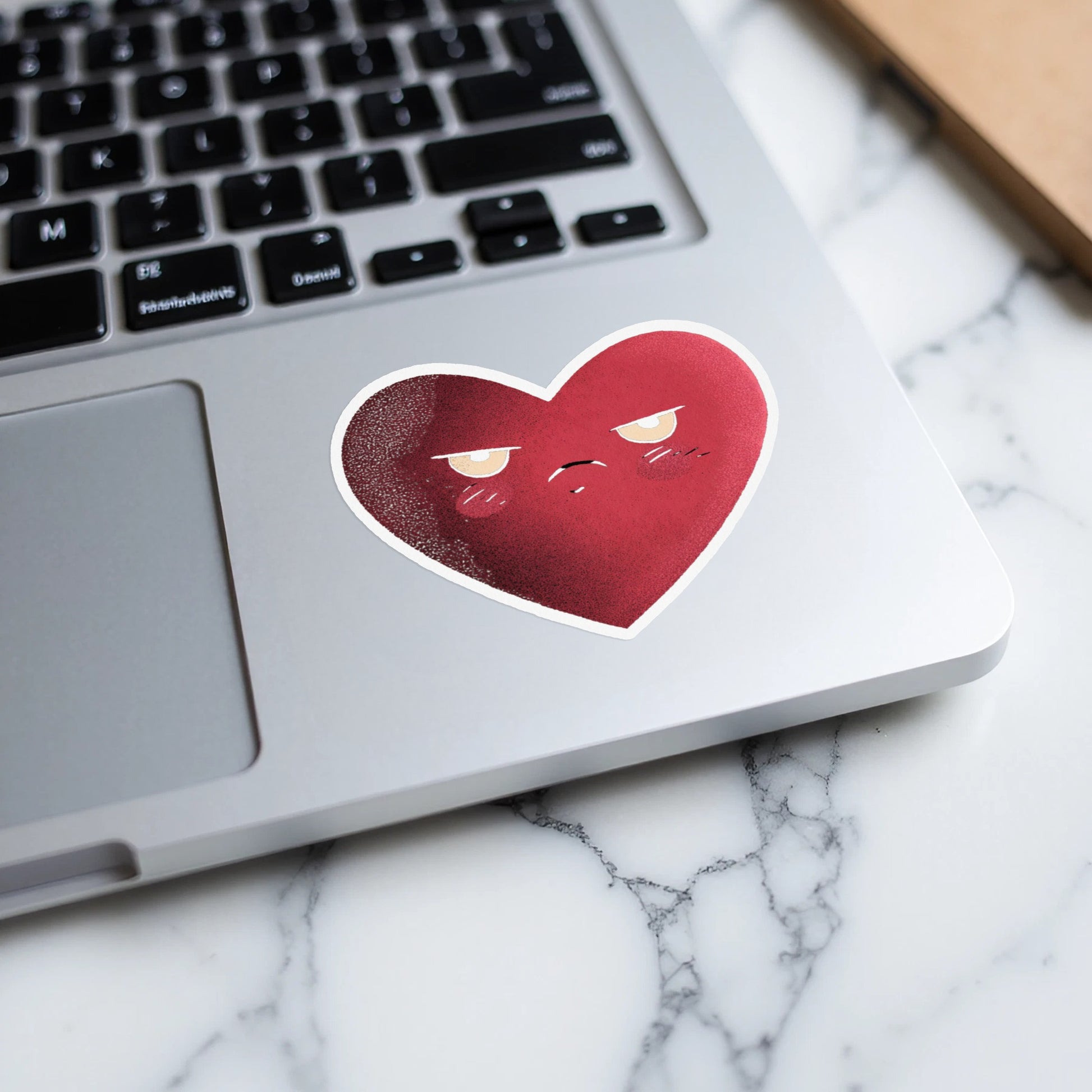 Angry Red Heart Sticker for Laptop or Notebook Use