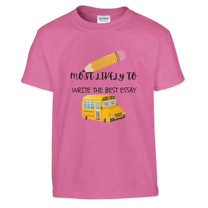 Most Likely To Write the Best Essay on a heavyweight T-Shirt