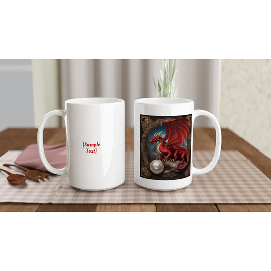 15oz ceramic mug red dragon personalized