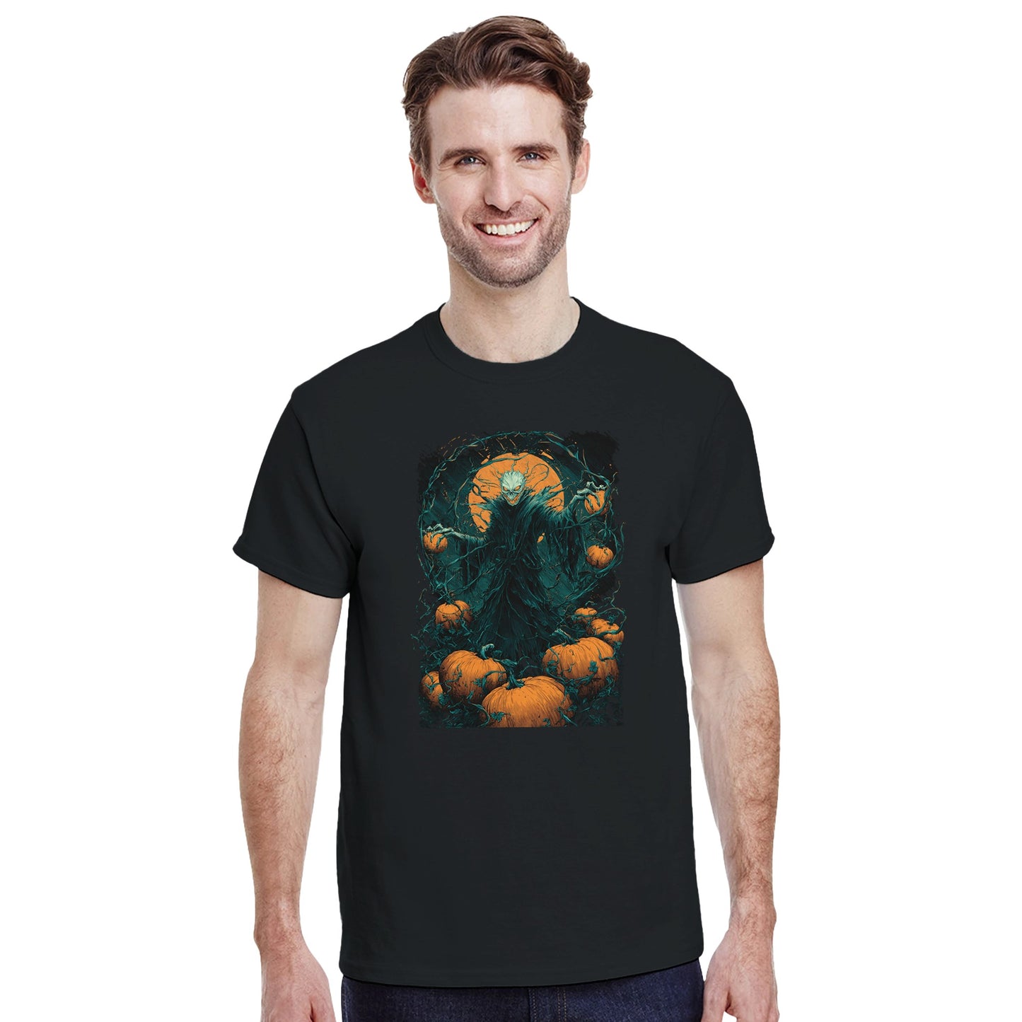 Spooky Pumpkin King on a Heavyweight T-shirt