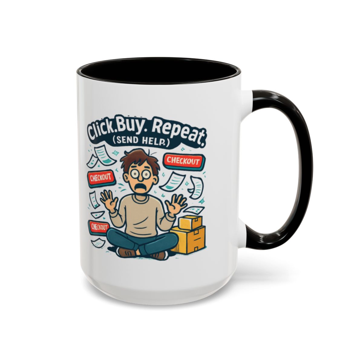 Click Buy Repeat Send Help Checkout Mug