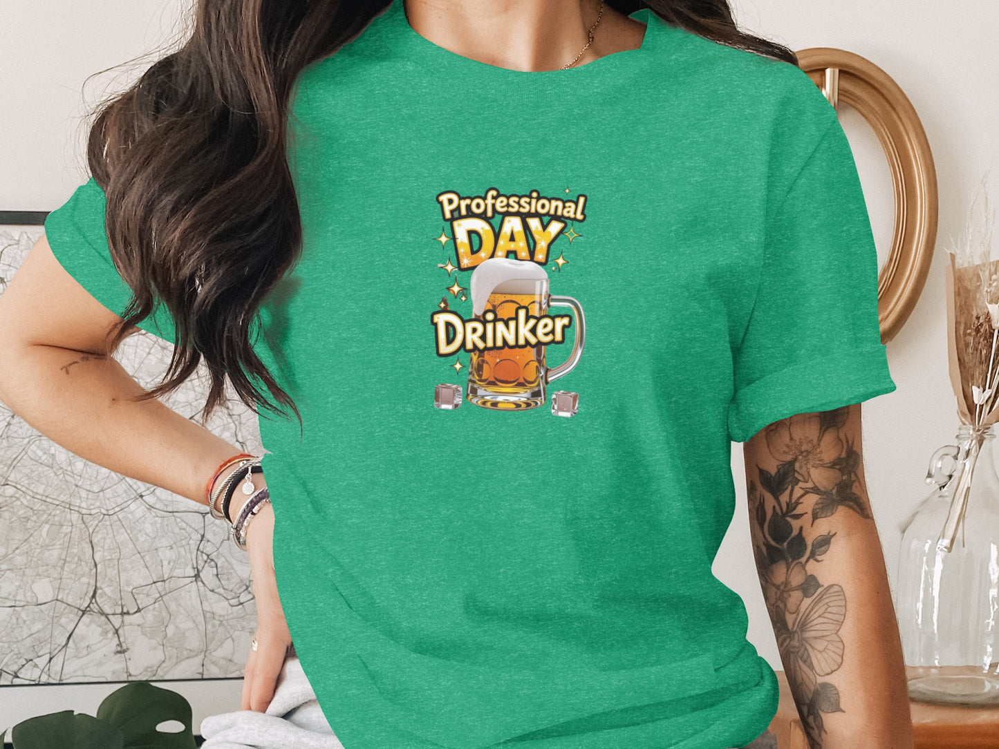 Professional Day Drinker Humorous Graphic T-shirt