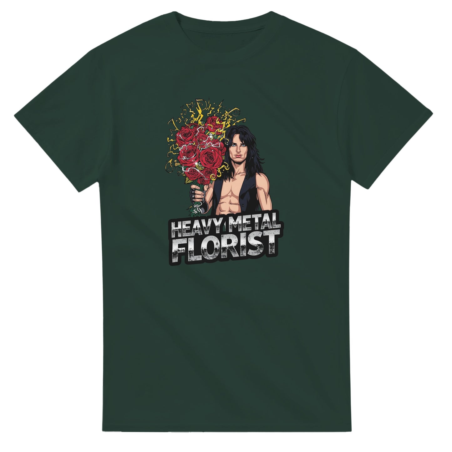 Woman wearing a t-shirt with a graphic design in a mall setting