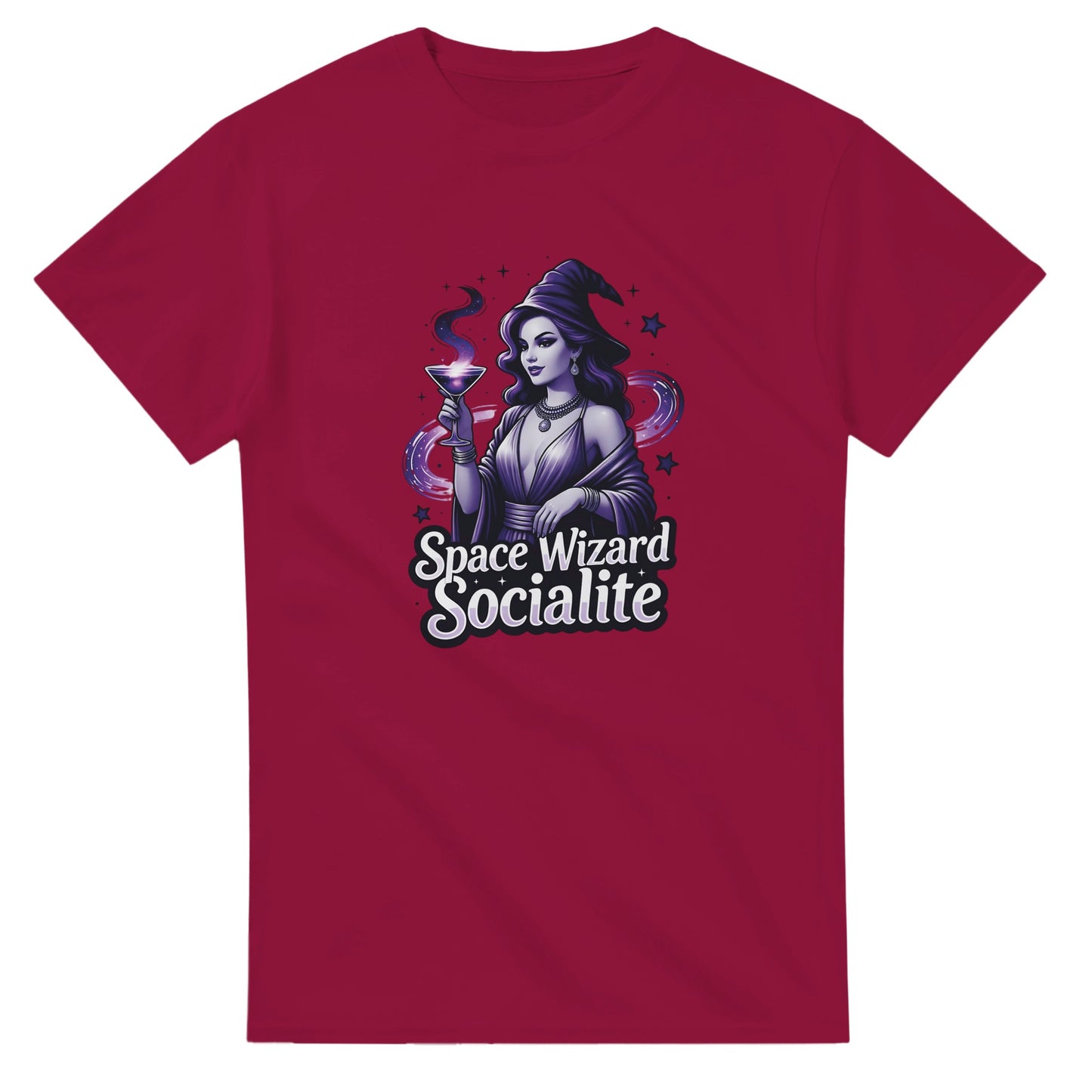 Space Wizard Socialite graphic design on a Heavyweight T-shirt