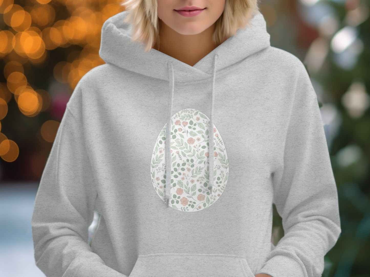 Floral Pattern Easter Egg Graphic Hoodie Product