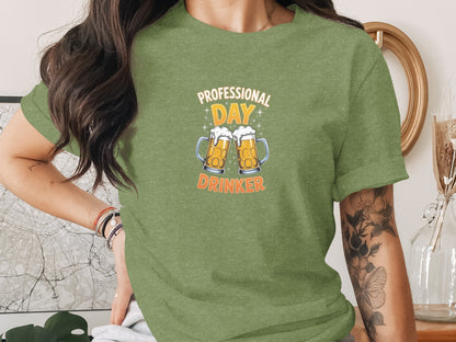 Professional Day Drinker Graphic T-Shirt for Beer Lovers