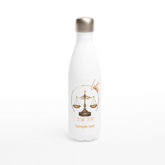 17oz Stainless Steel Water Bottle - Libra Scales, Personalized, Insulated
