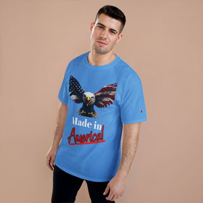 Made In America Patriotic Eagle on a Champion T-shirt