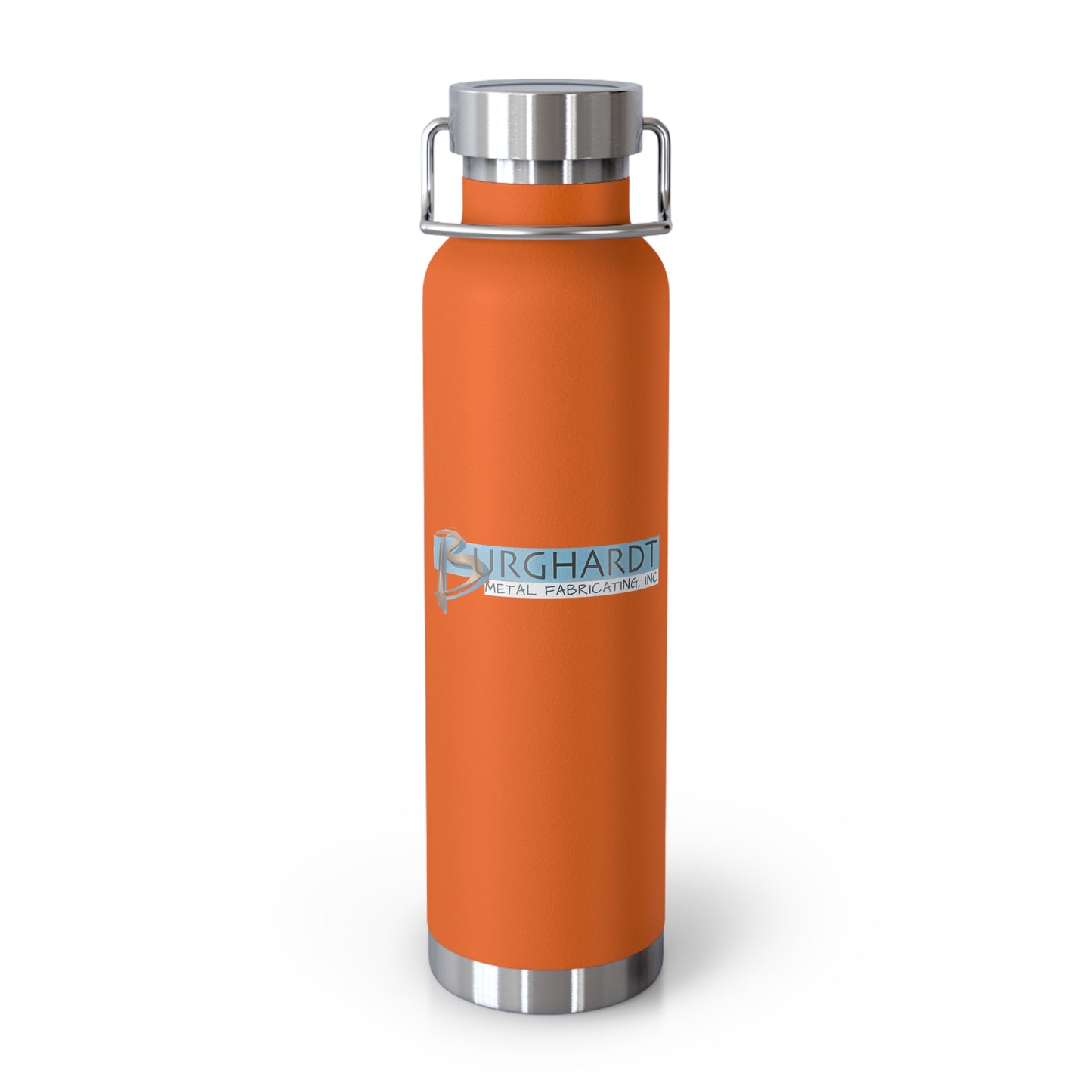 Burghardt Metal Fabricating, Inc., logo on a  22oz Copper Insulated Water Bottle