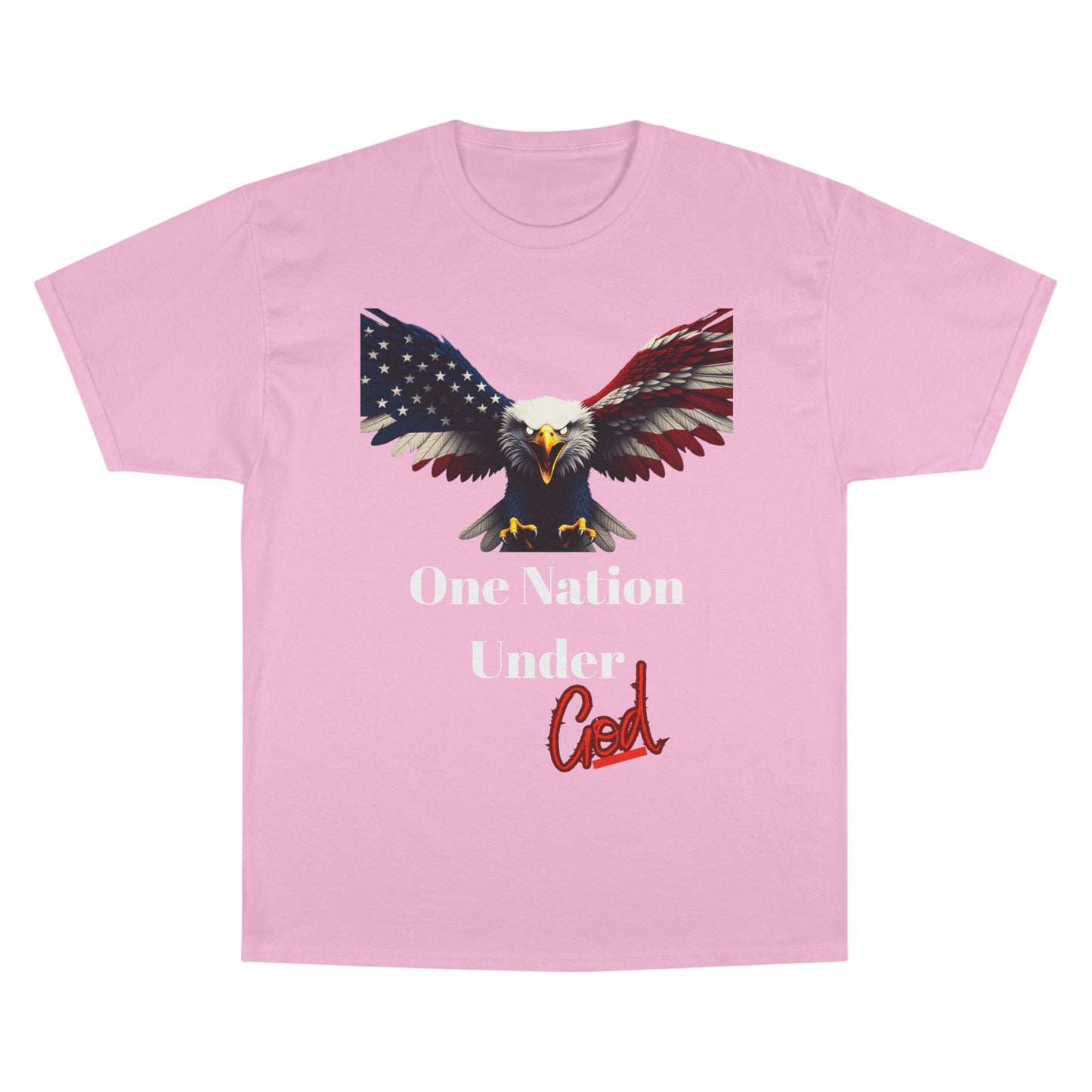 One Nation Under God Patriotic Eagle on a Champion T-shirt