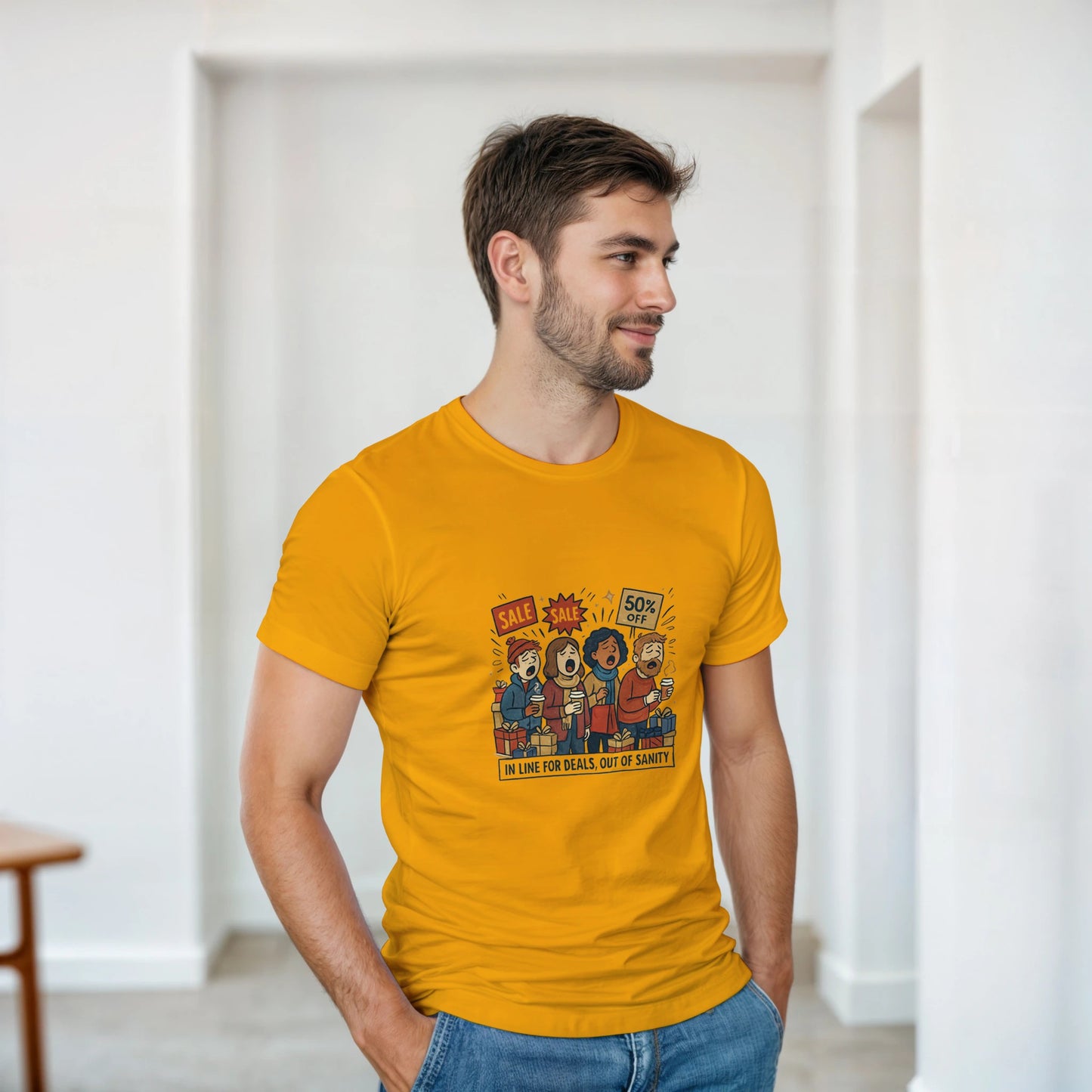 Out of Sanity Black Friday heavyweight t-shirt mockup