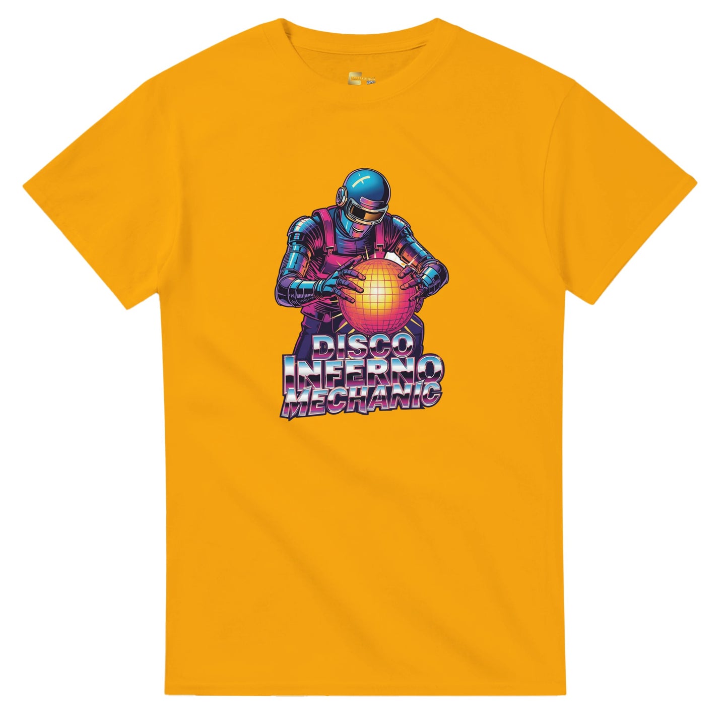 Disco Inferno Mechanic graphic design on a Heavyweight T-shirt