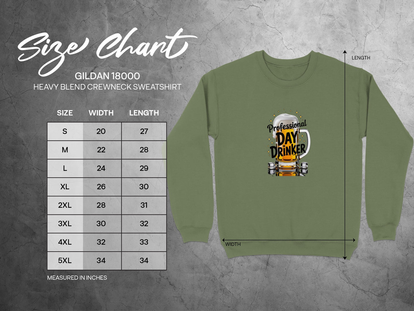 Professional Day Drinker Gildan 18000 Crewneck Sweatshirt