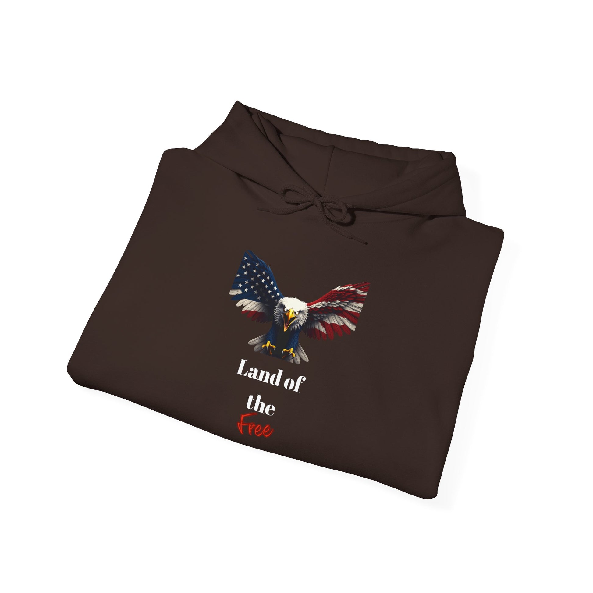 Land Of The Free Patriotic Eagle on a Pullover Hoodie