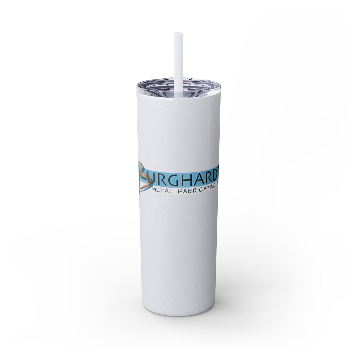 Burghardt Metal Fabricating, Inc., logo on a 20oz Skinny Tumbler