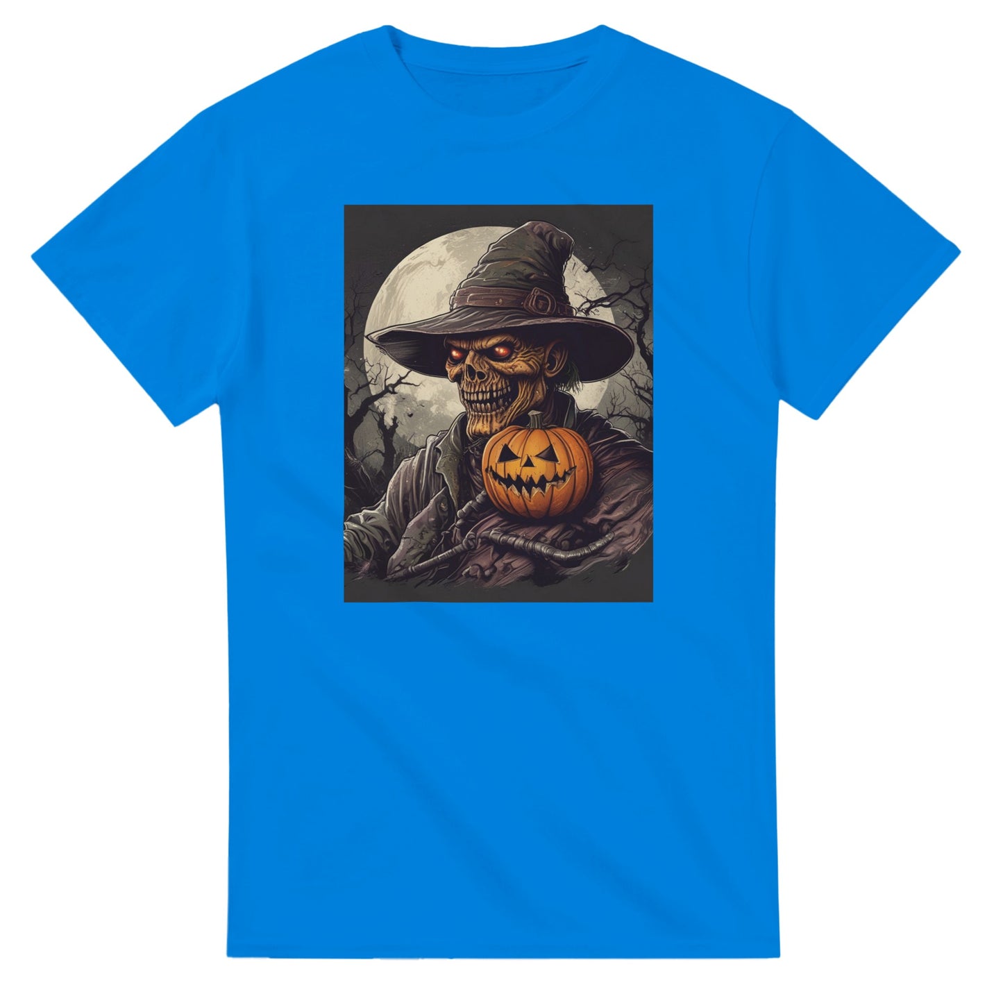 Pumpkin & Glowing Eyes on a Heavyweight T-shirt