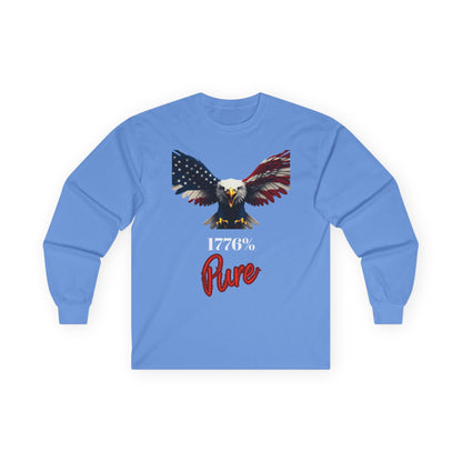 1776% Pure Patriotic Eagle on a long sleeve tee
