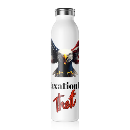 Taxation Is Theft Patriotic Eagle on a 20oz Stainless Steel Water Bottle