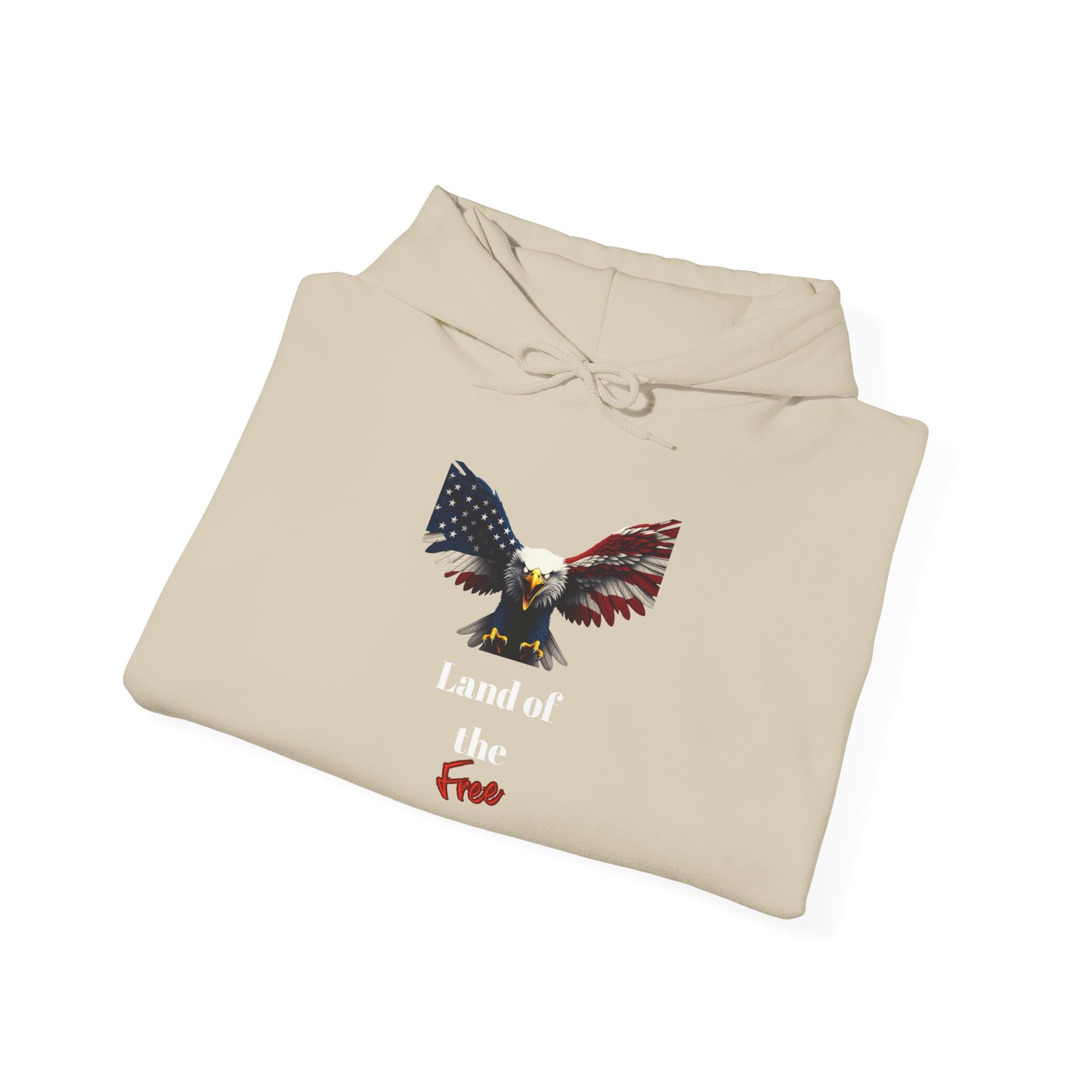 Land Of The Free Patriotic Eagle on a Pullover Hoodie