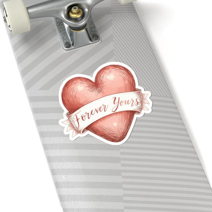 Forever Yours Heart Design Skateboard Sticker