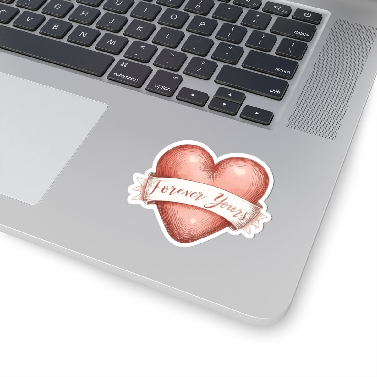 Forever Yours Heart Shaped Sticker for Laptops and More