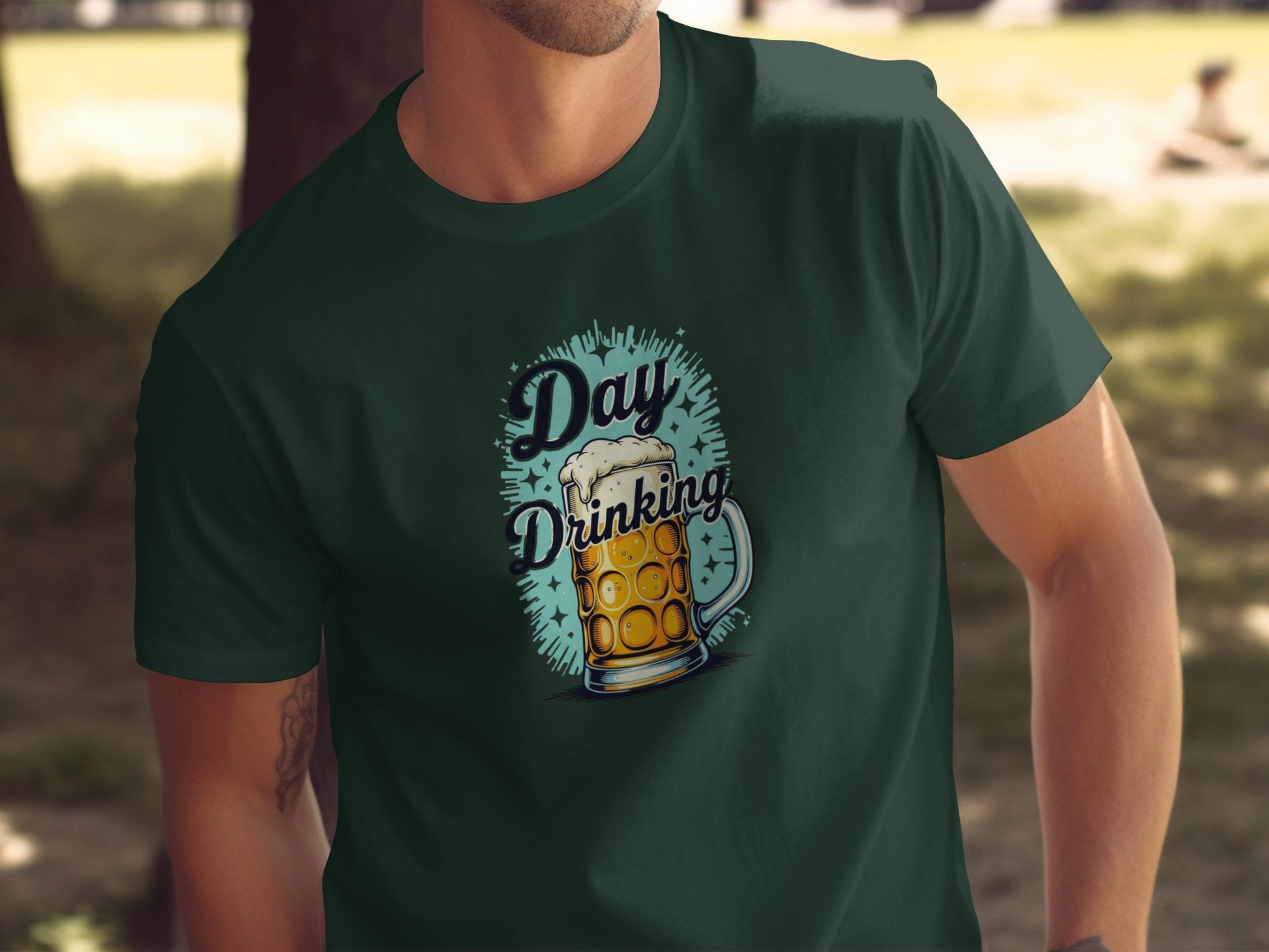 Day Drinking Beer Mug Graphic T-Shirt for Casual Wear