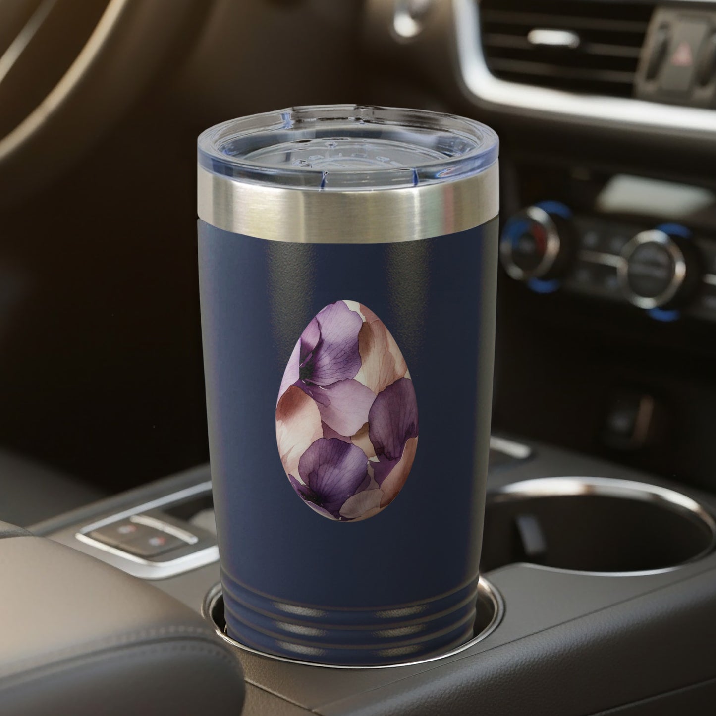 Floral Egg Design Insulated Travel Mug for Hot and Cold Beverages