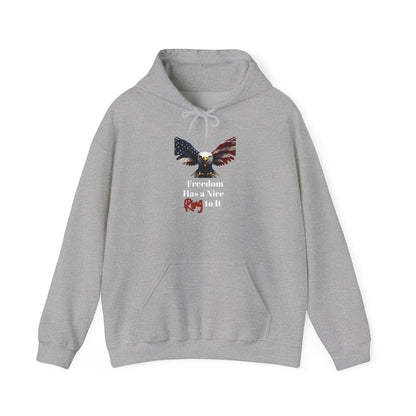 Freedom Has A Nice Ring To It Patriotic Eagle on a Pullover Hoodie