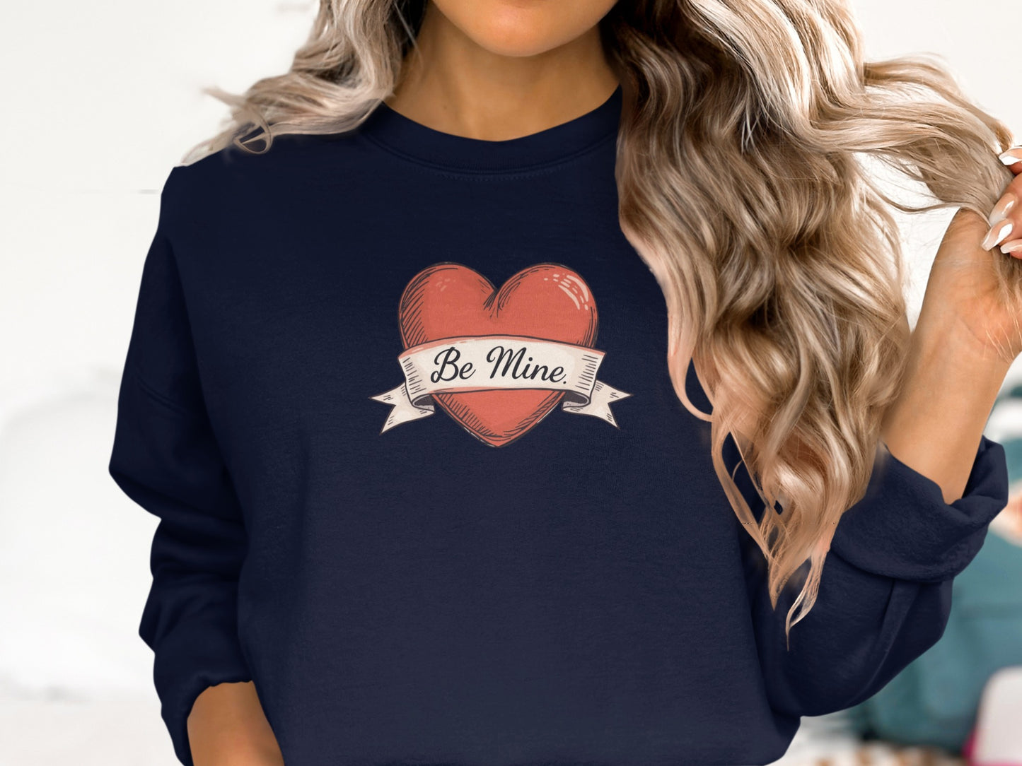 Be Mine Heart Design Valentine's Day Sweatshirt