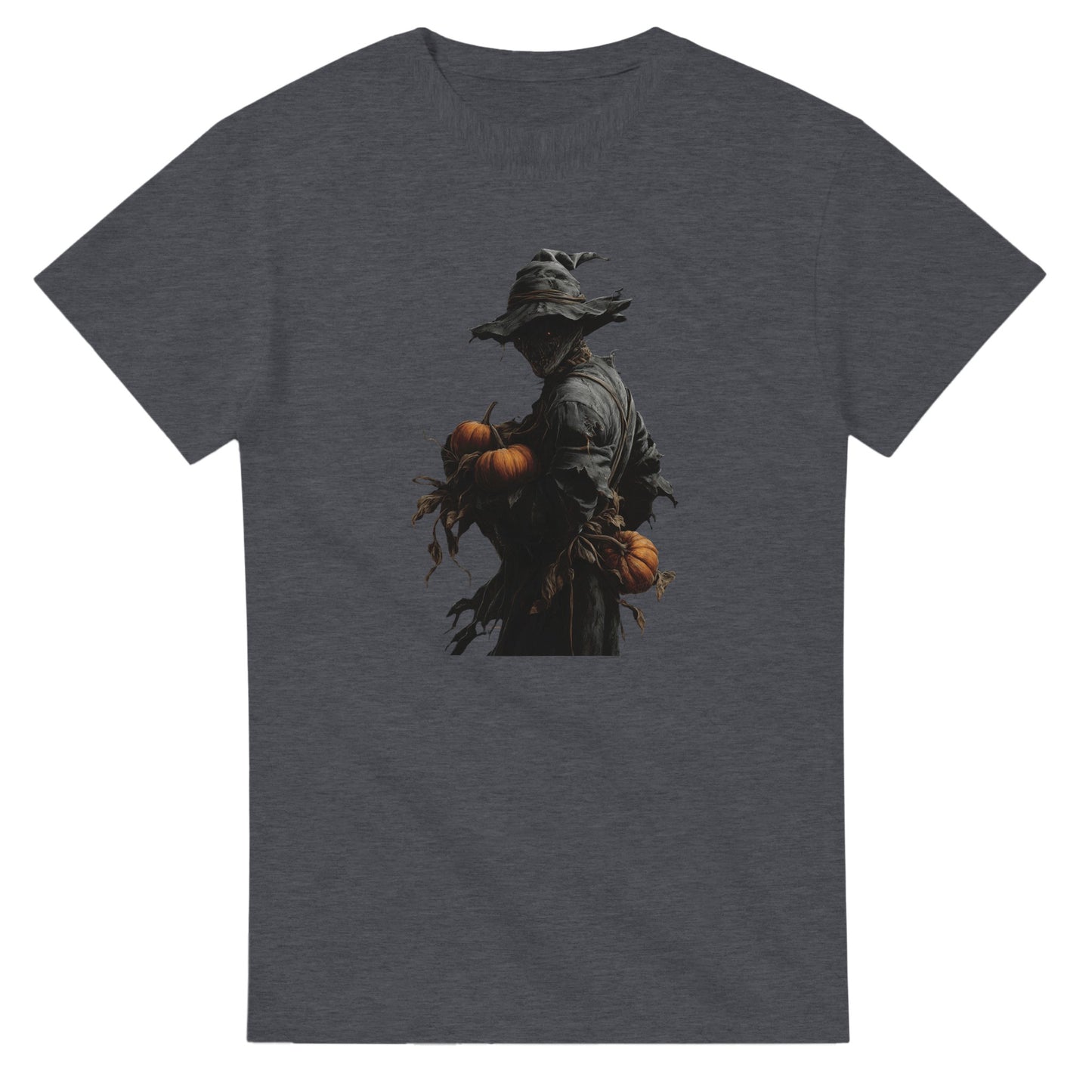 Spooky Pumpkin Scarecrow on a Heavyweight T-shirt