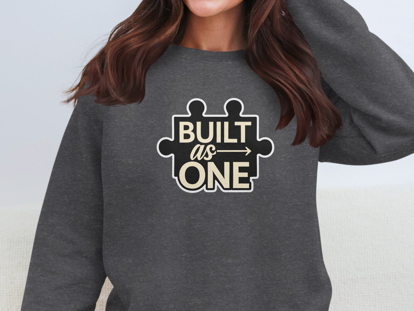 Built as One Puzzle Piece Graphic Sweatshirt