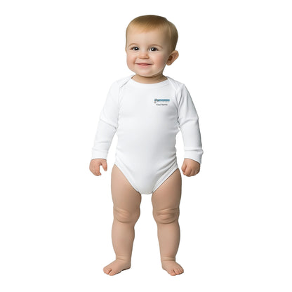 Burghardt Metal Fabricating logo on baby long sleeve bodysuit