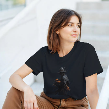 Spooky Pumpkin Scarecrow on a Heavyweight T-shirt