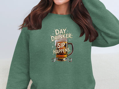 DAY DRINKER: SIP HAPPENS Beer Mug Design Sweatshirt product type