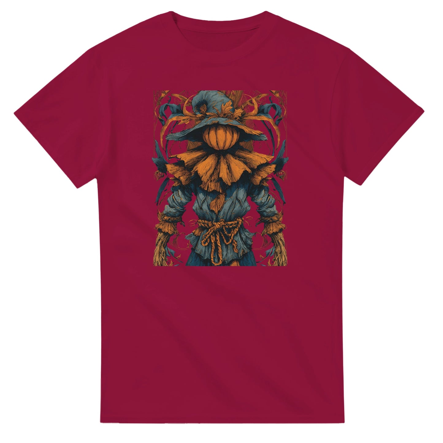 Autumn Harvest Scarecrow on a Heavyweight T-shirt
