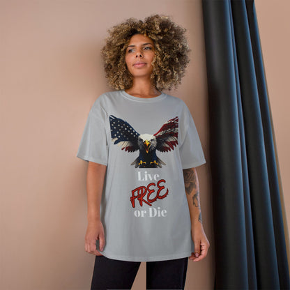 Live Free Or Die Patriotic Eagle on a Champion T-shirt