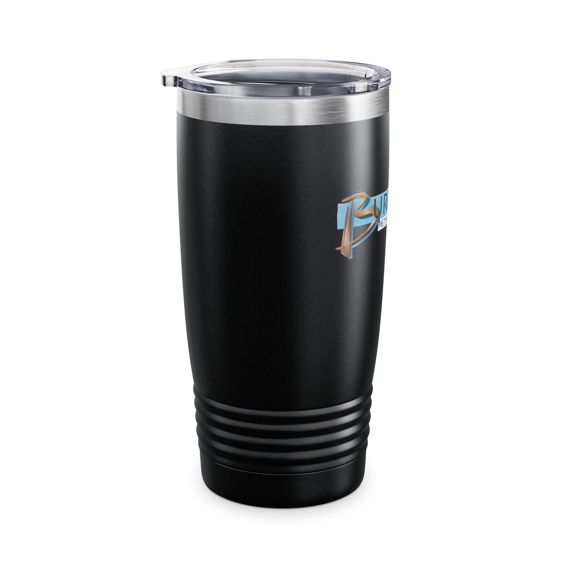 Burghardt Metal Fabricating, Inc., logo on a 20oz Ringneck Tumbler