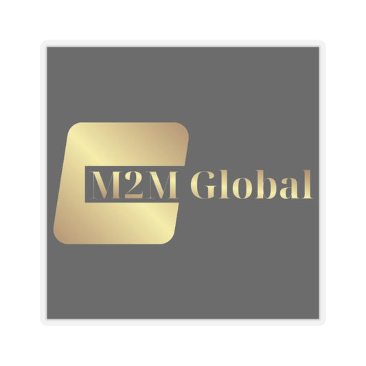 Gold 'M2M Global' logo on a gray background