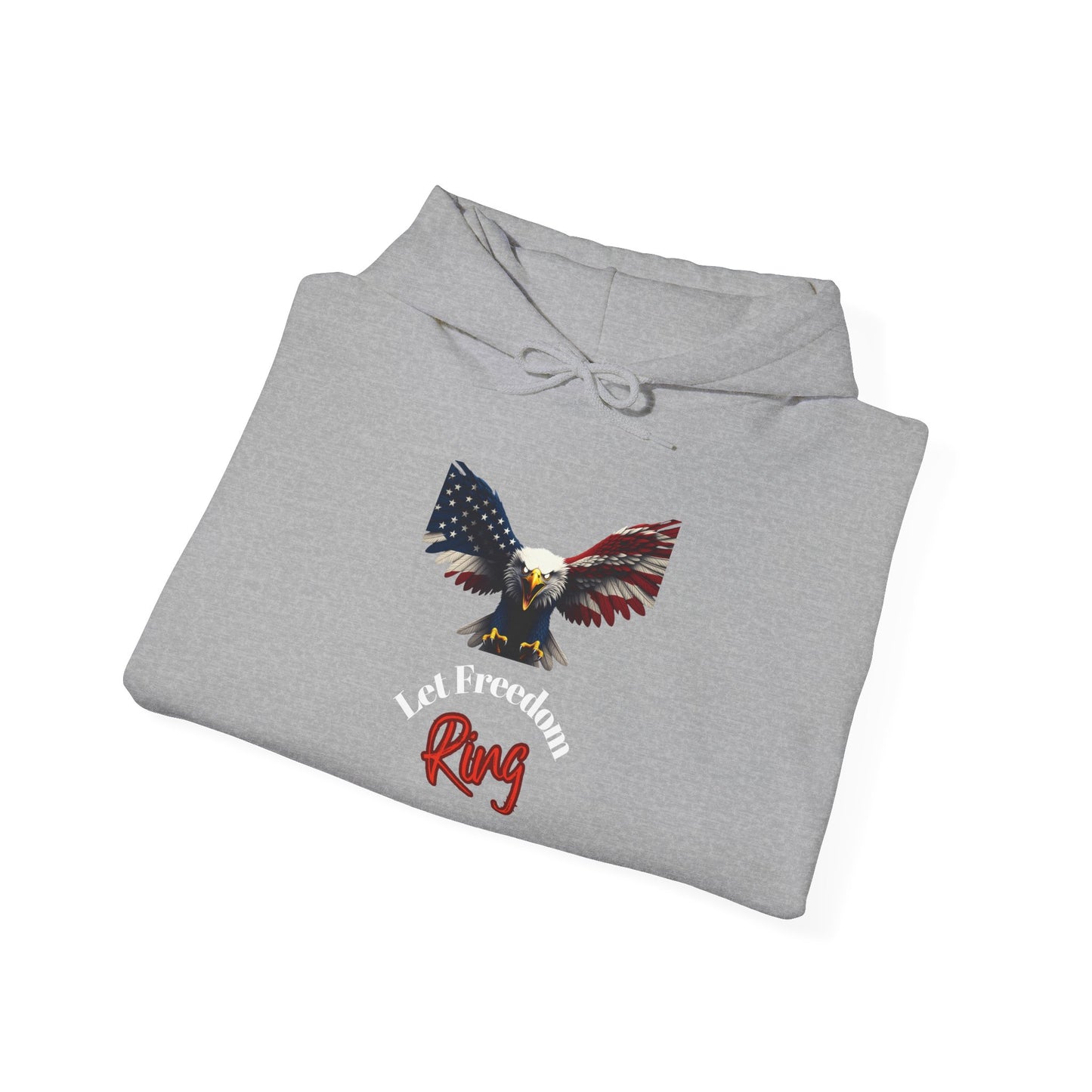 Let Freedom Ring Patriotic Eagle on a Pullover Hoodie