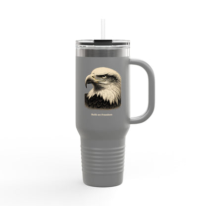 Built for Strength text on the muted of a  40oz Insulated Travel Mug