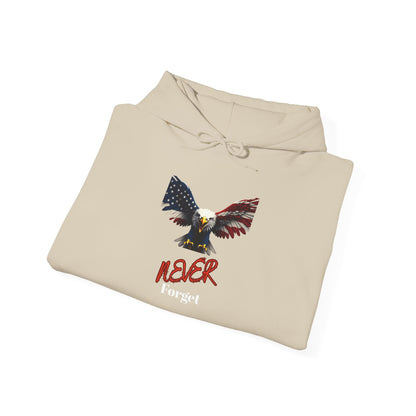 Never Forget Patriotic Eagle on a Pullover Hoodie